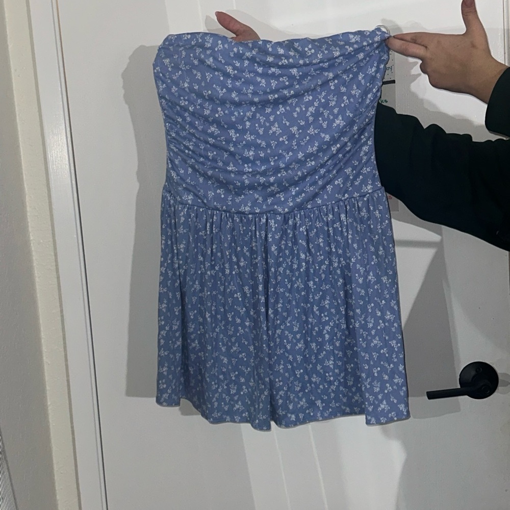 See You Monday Light Blue Patterned Dress